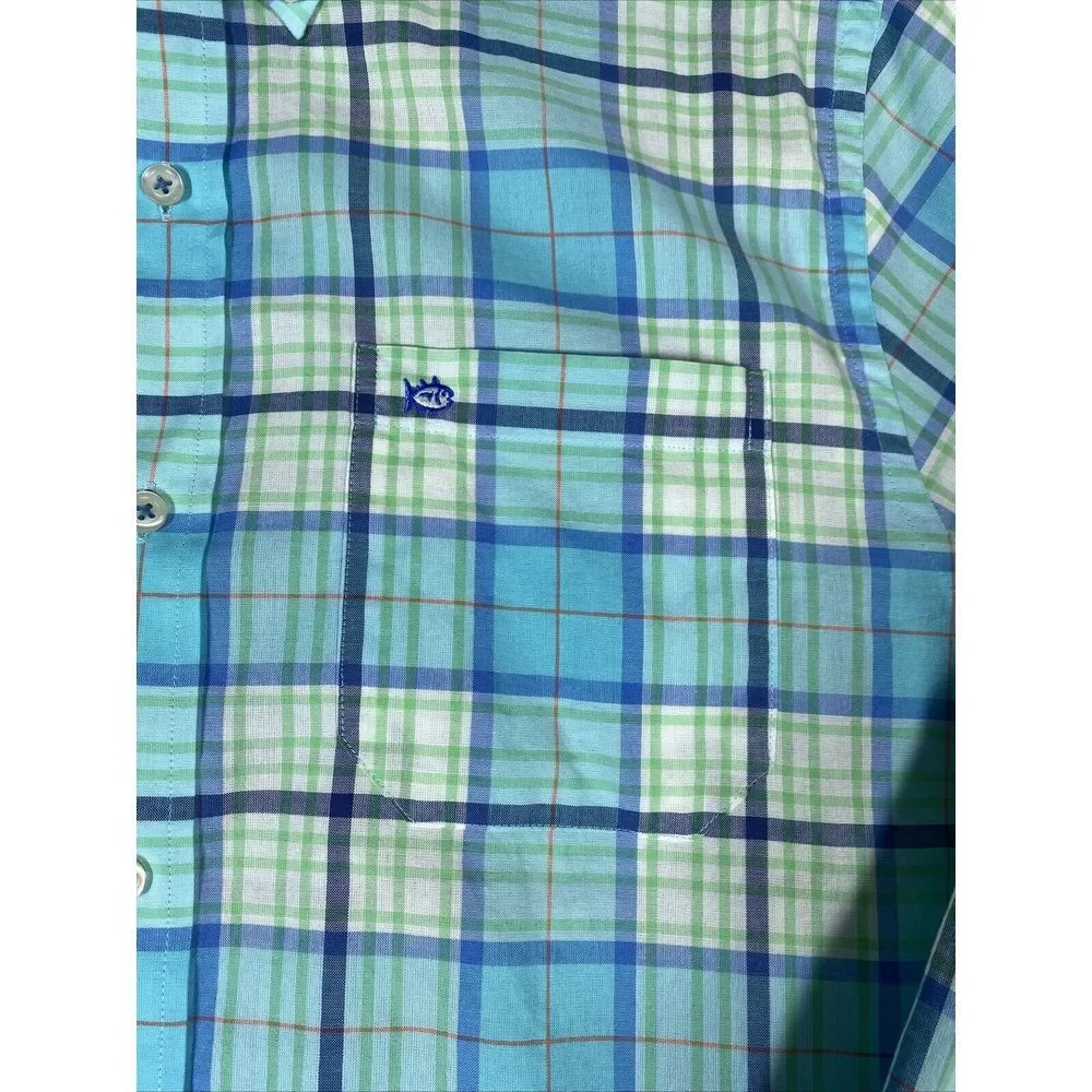 Southern Tide‎ Classic Fit Long Sleeve Button Down Plaid Size Small Fishing - Picture 3 of 9